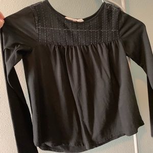 cute black long sleeve with mesh at the top